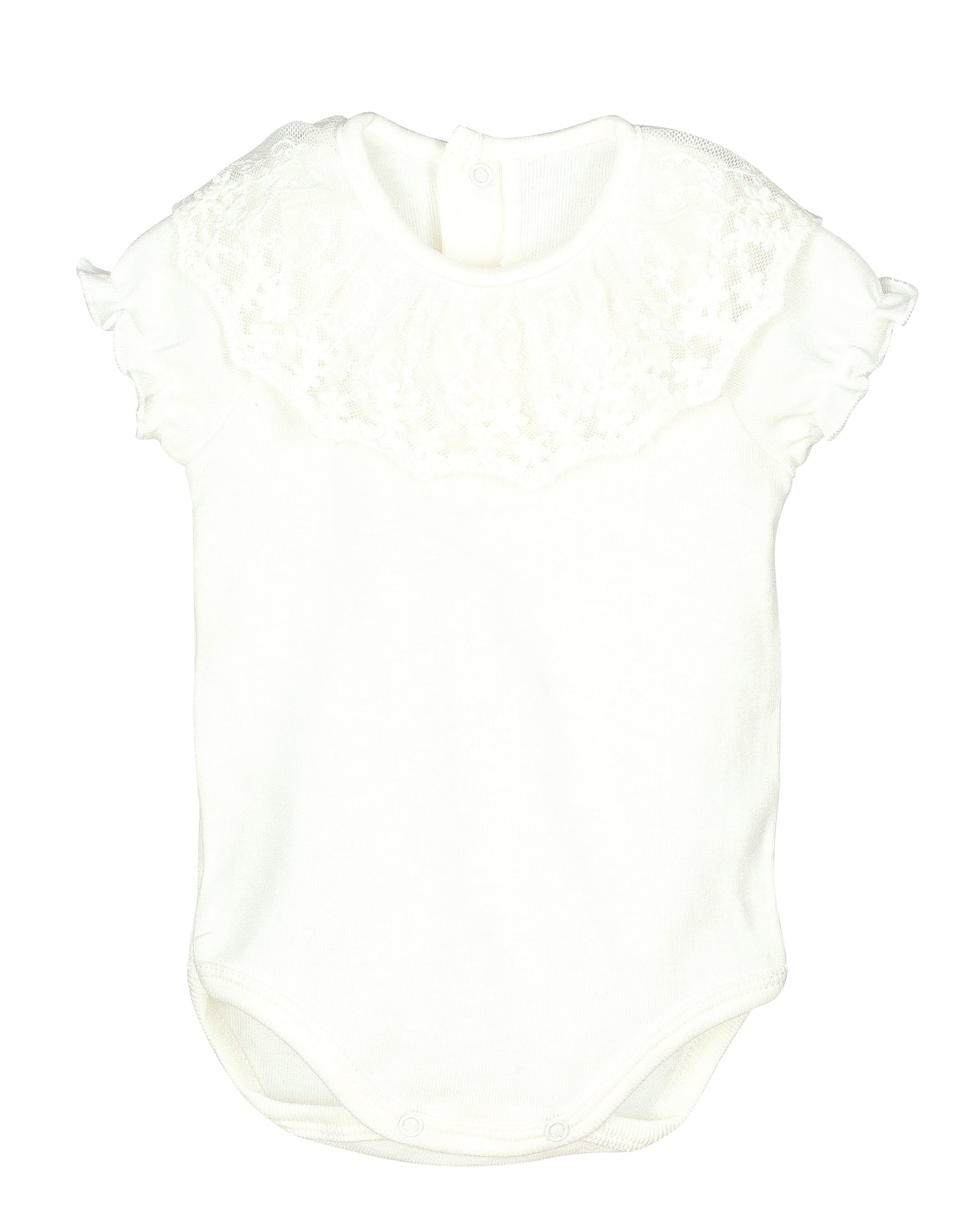 Romper Off White Lace Short - Calamaro