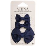 Hair Bows 3 Pack Navy Blue - Siena