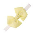 Elastic Headband Grosgrain Bow Soft Yellow - Siena
