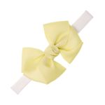 Elastic Headband Grosgrain Bow Soft Yellow - Siena