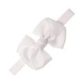 Elastic Headband Grosgrain Bow White - Siena