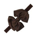 Elastic Headband Grosgrain Bow Brown - Siena
