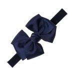 Elastic Headband Grosgrain Bow Navy Blue - Siena