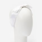 Headband XL Satin Bow White - Siena