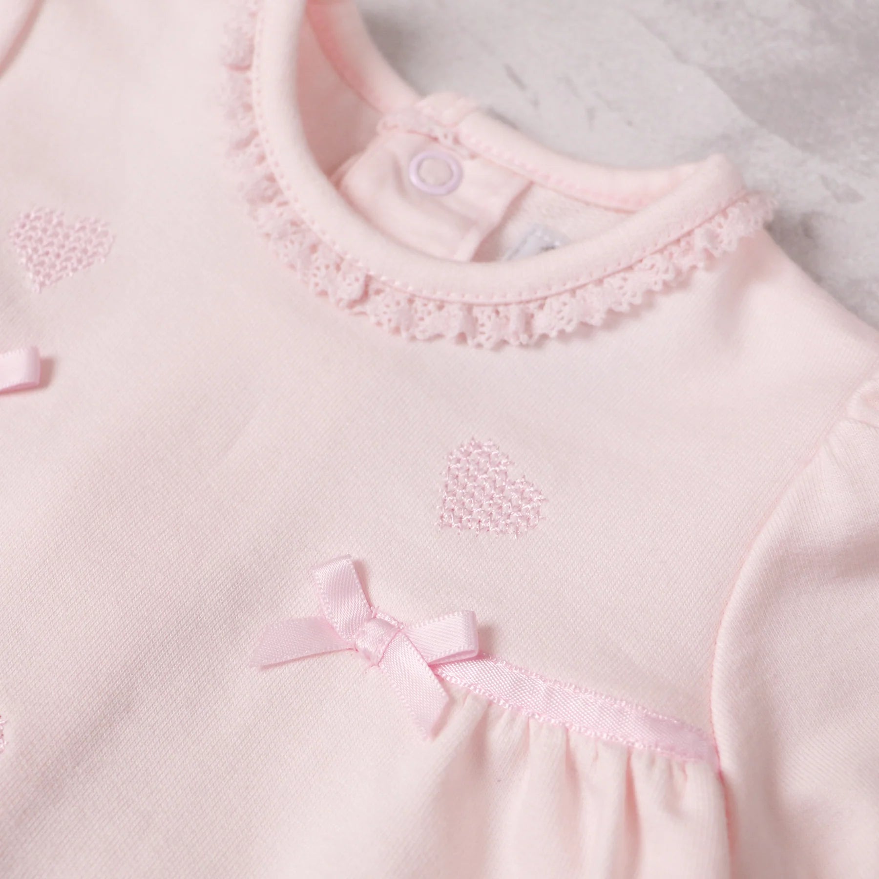 Lily Girls Pink Heart Babygrow - Emile et Rose