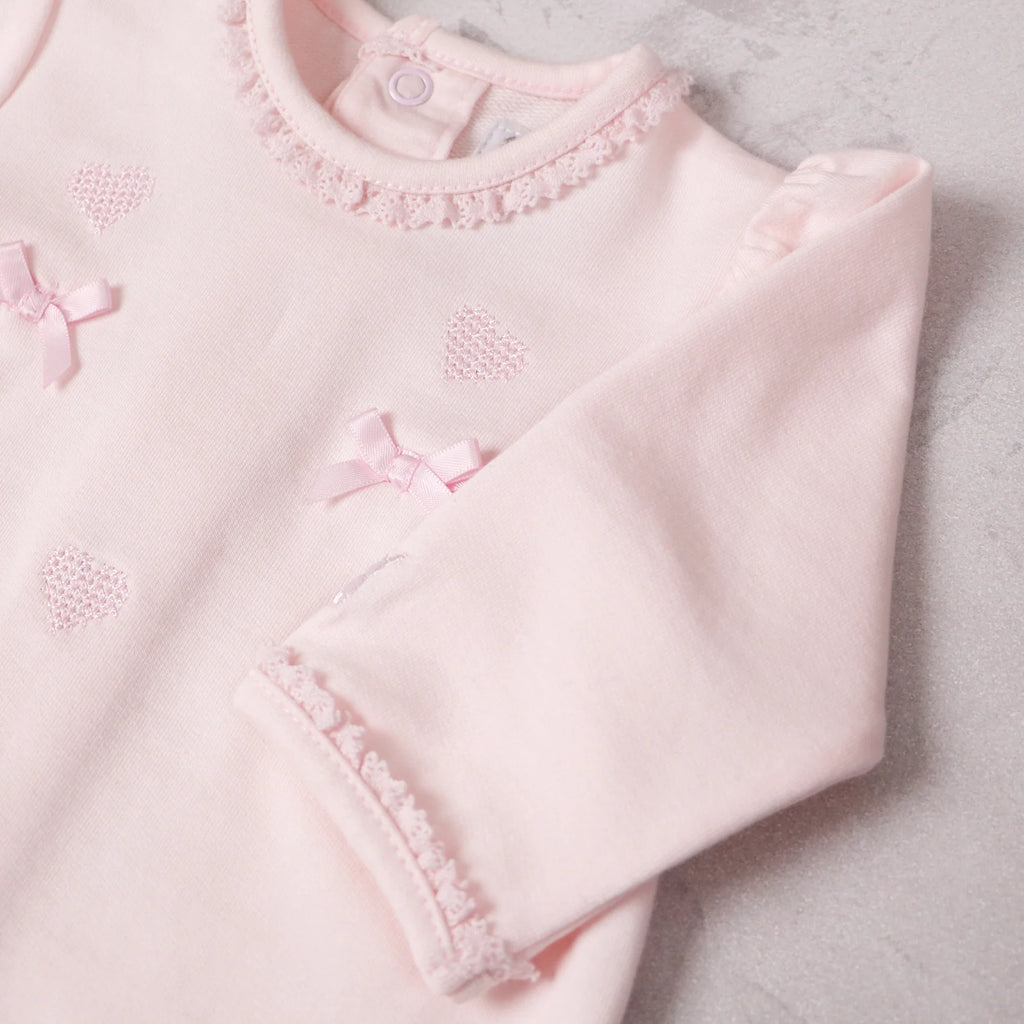 Lily Girls Pink Heart Babygrow - Emile et Rose