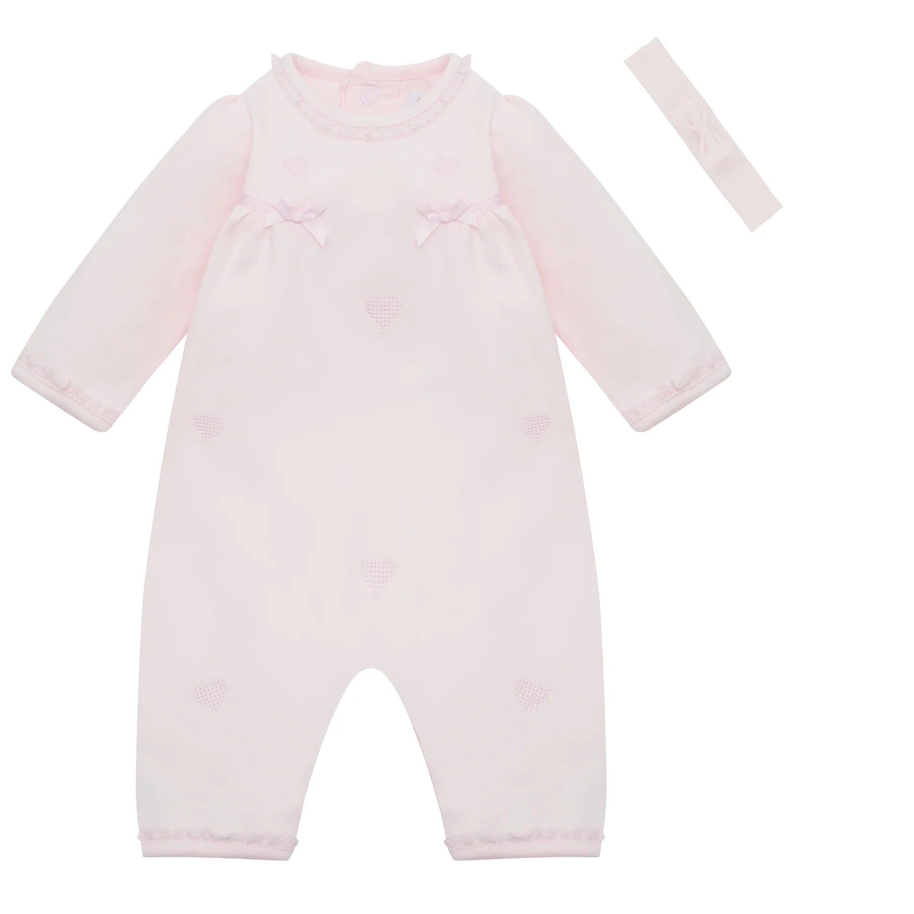 Lily Girls Pink Heart Babygrow - Emile et Rose