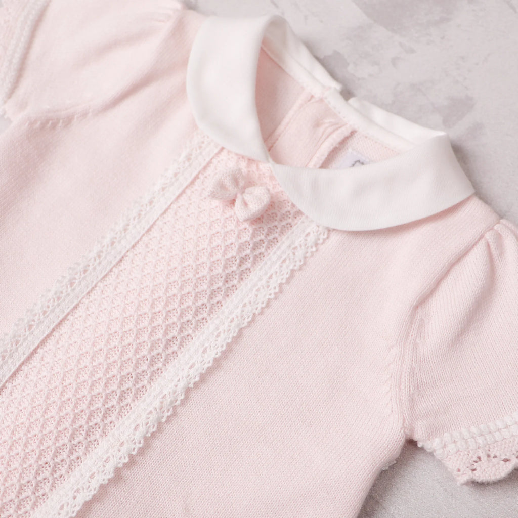 Layla Baby Girl Pink Knit Romper - Emile et Rose