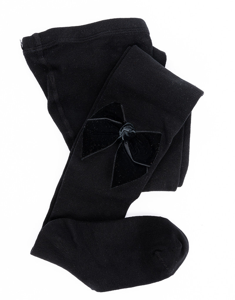 Tights With Velvet Bow Negro - JC Castella