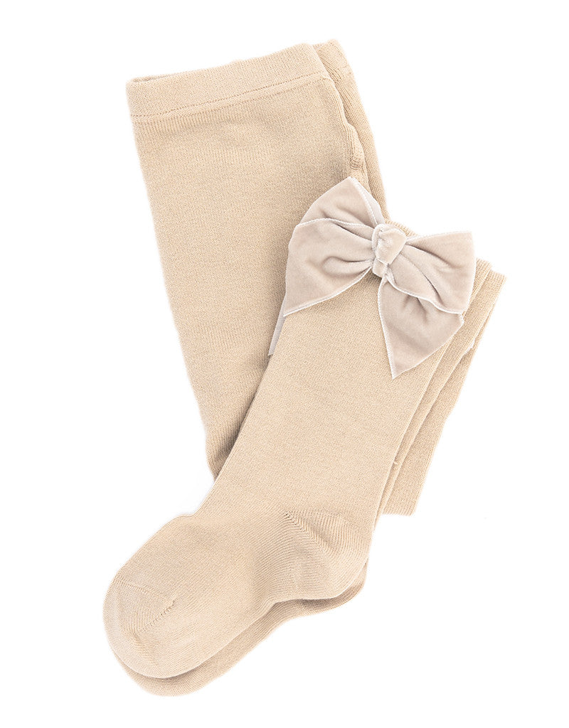 Tights With Velvet Bow Sand - JC Castella