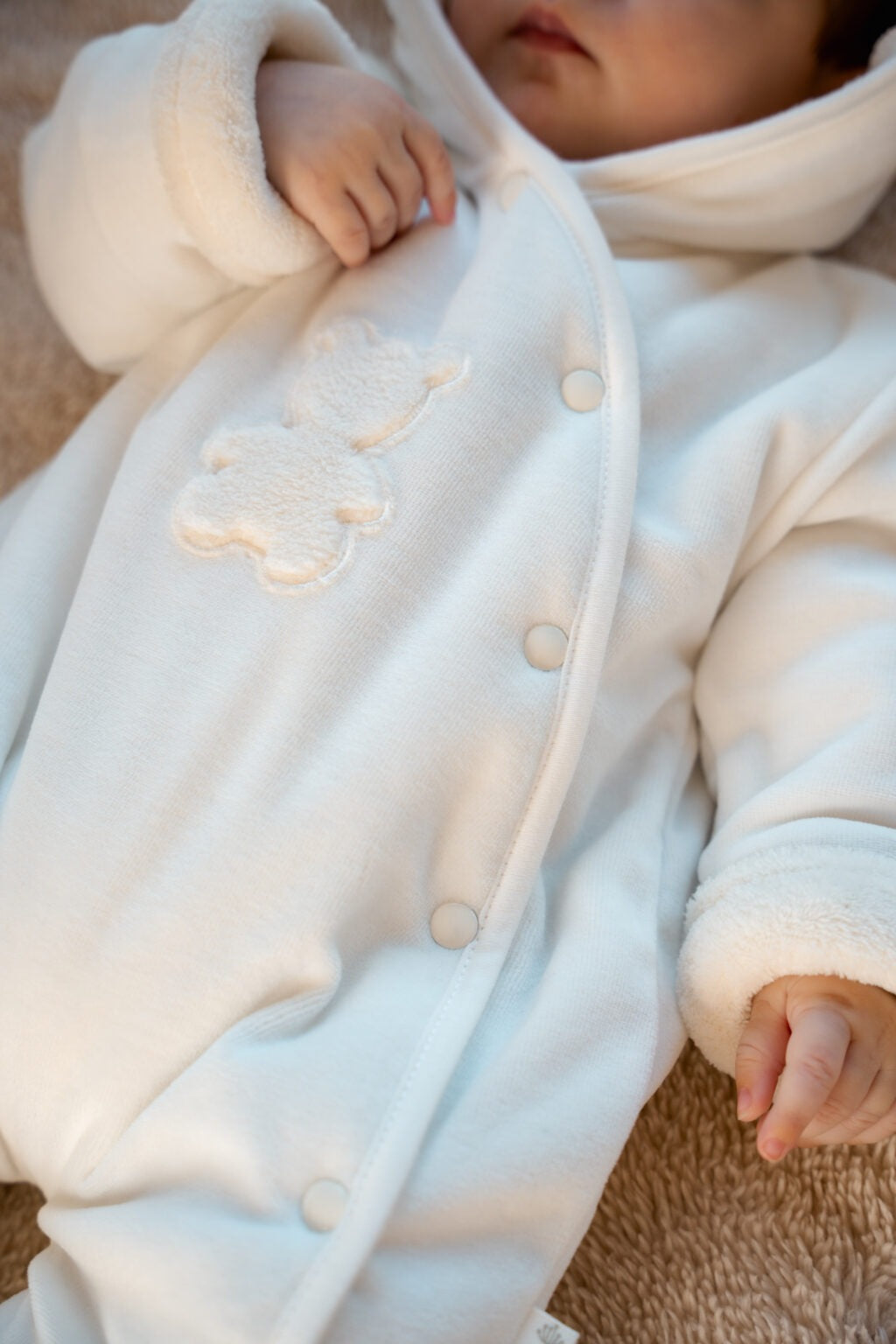 Onesie Bear Velours Ecru - Living Nature