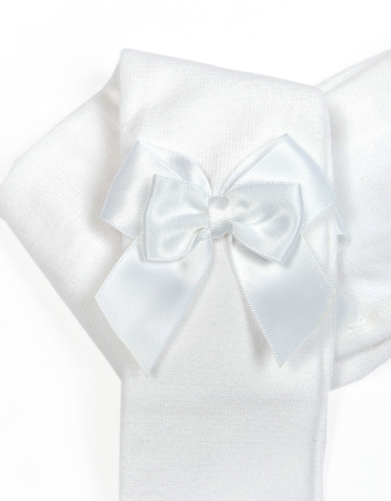 Tights With Satin Bow Blanco - JC Castella