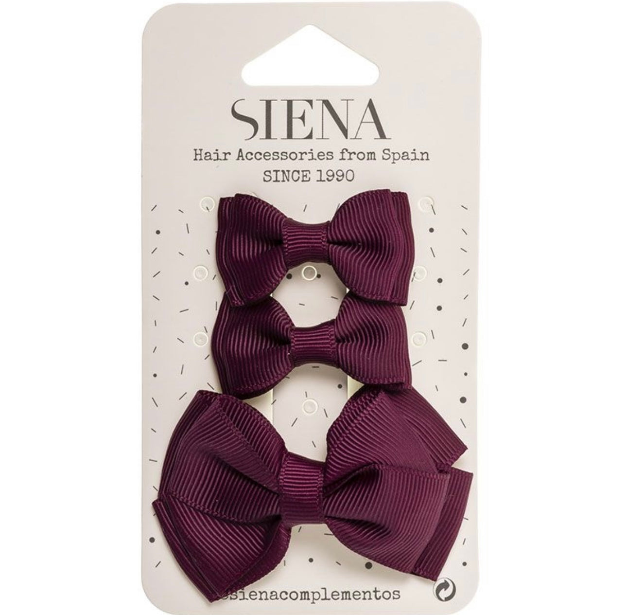Hair Bows 3 Pack Burgundy - Siena