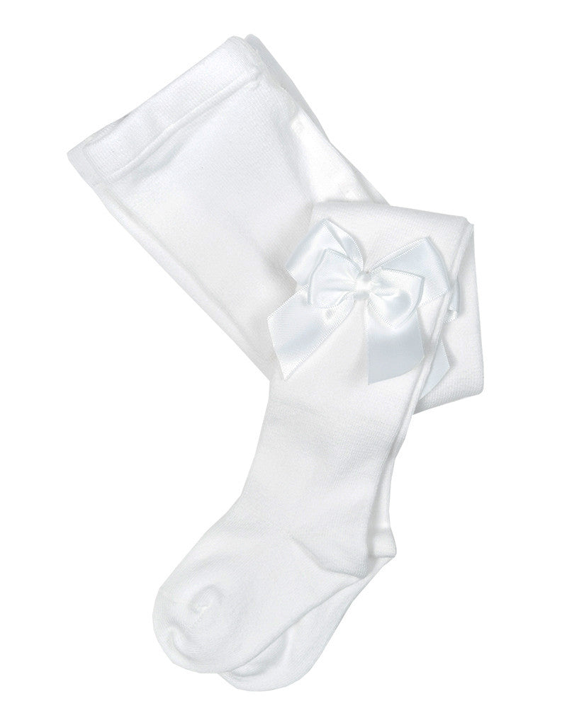 Tights With Satin Bow Blanco - JC Castella