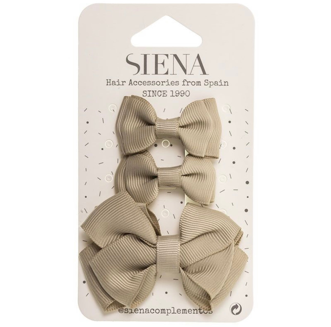 Hair Bows 3 Pack Beige - Siena