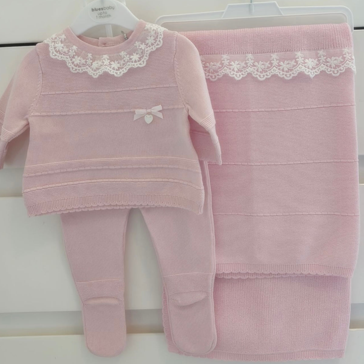 2 Piece Knitted Set Pink - Blues Baby