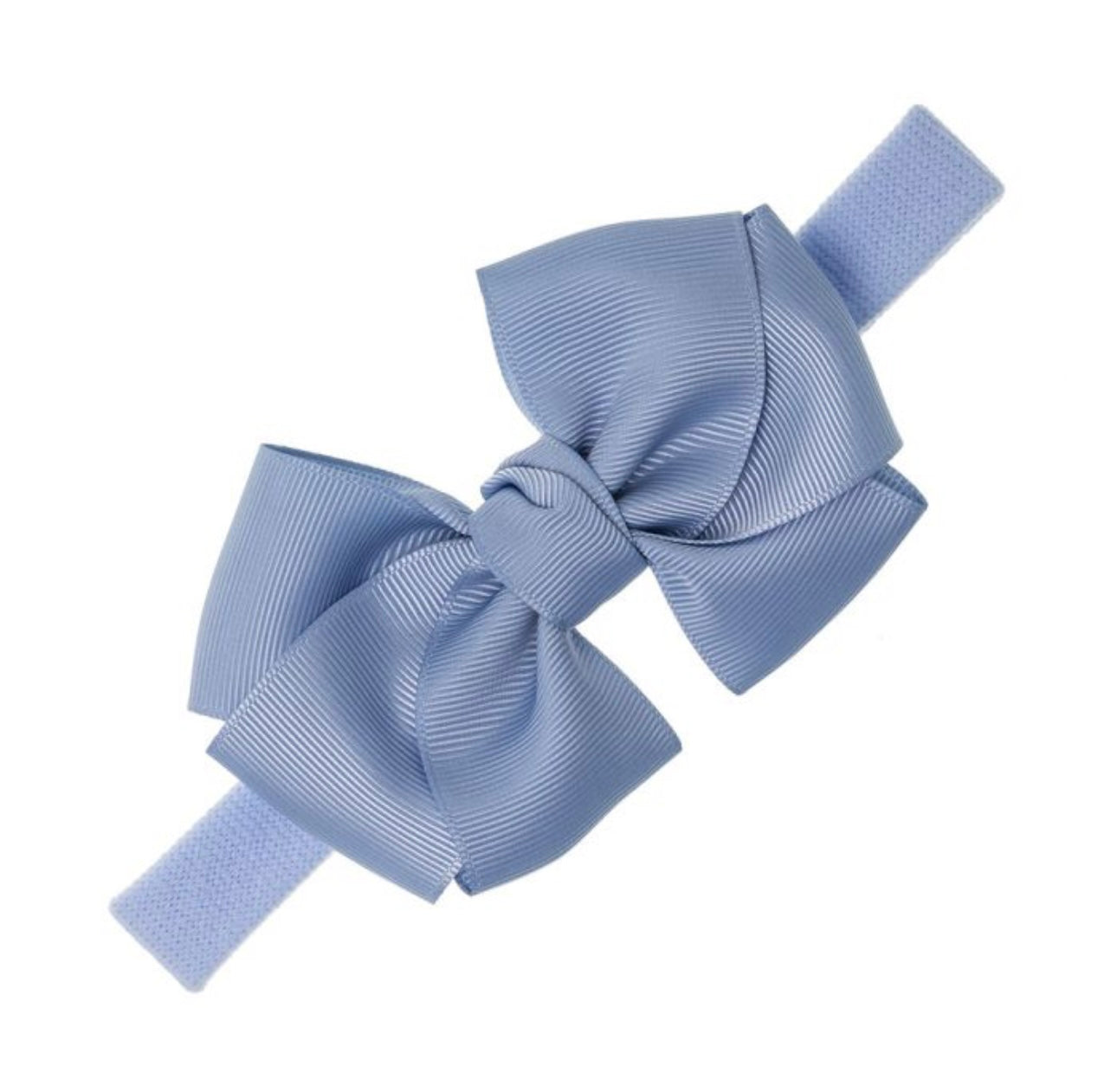 Elastic Headband Grosgrain Bow French Blue - Siena