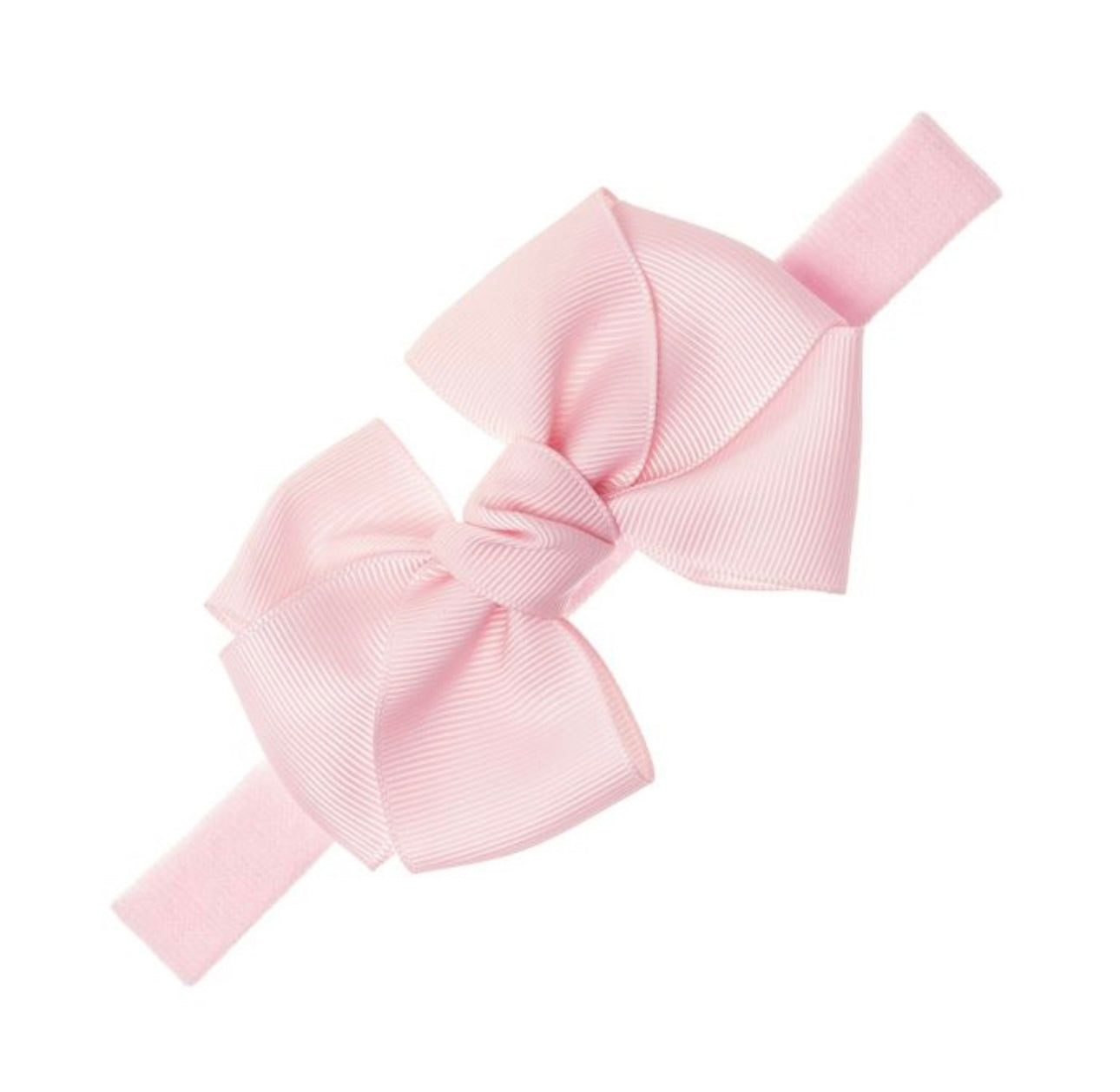 Elastic Headband Grosgrain Bow Light Pink - Siena