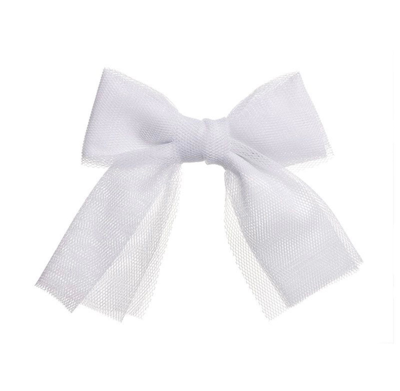 Medium Tulle Hair Clip White - Siena