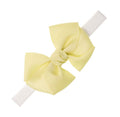Elastic Headband Grosgrain Bow Soft Yellow - Siena