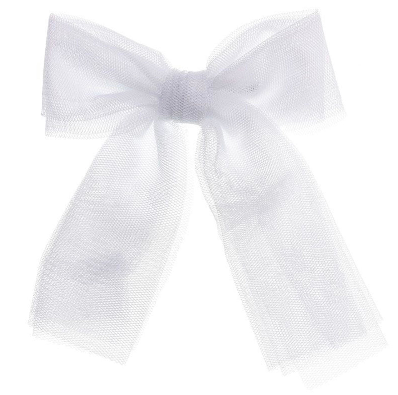 Large Tulle Hair Clip White - Siena