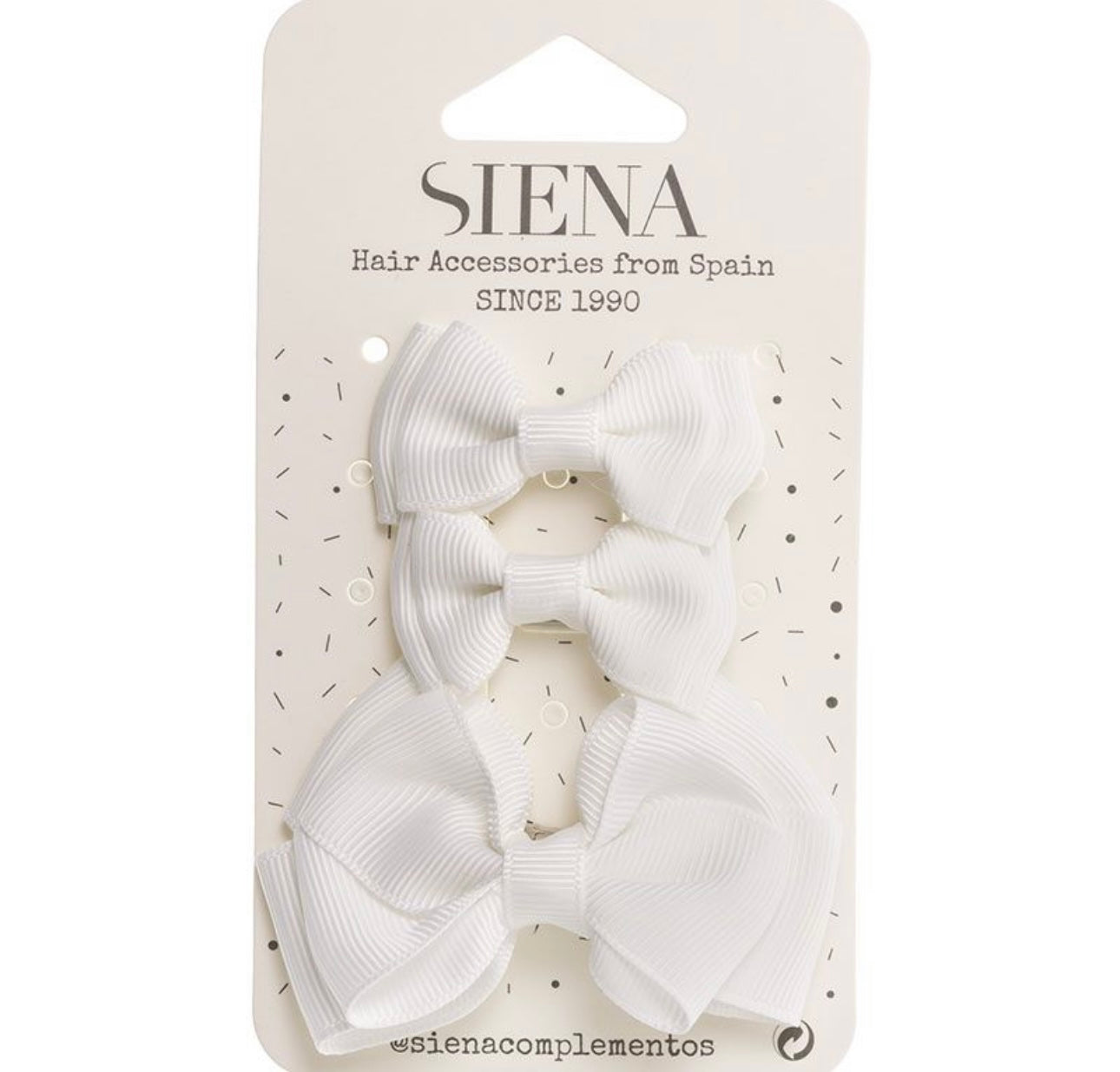 Hair Bows 3 Pack White - Siena