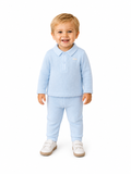 Blue Knitted Polo Set - Amore