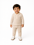 Beige Knitted Polo Set - Amore