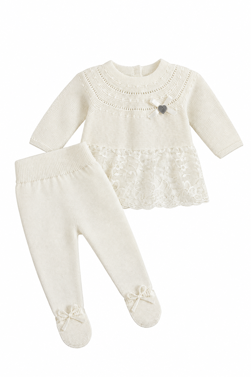 Knitted Baby Set Ivory - Granlei