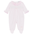 Babysuit Smocket Velour Pink - Blues Baby